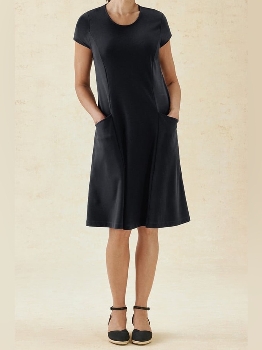 Coldwater Creek Destinations Seamed Black Dress Size X-Large - Picture 1 of 9